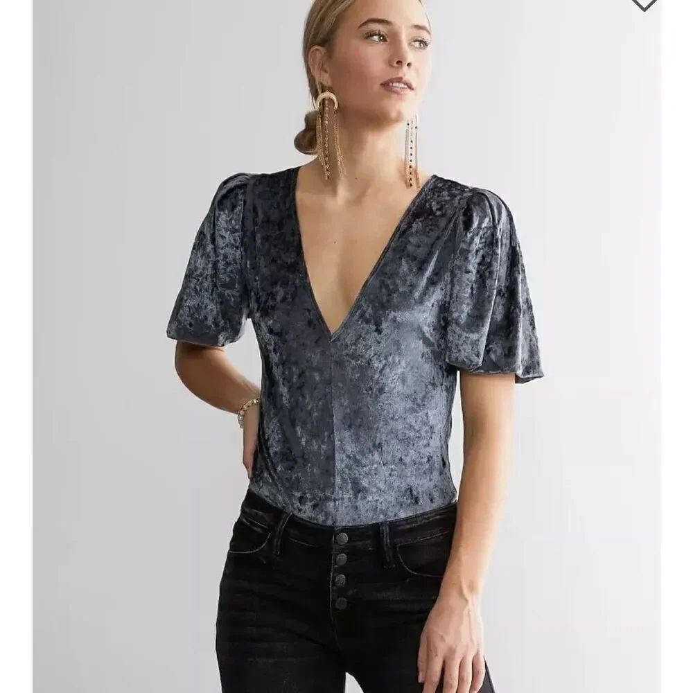 NWT Don't You Wish intimately Free People Velvet Bodysuit Size Large